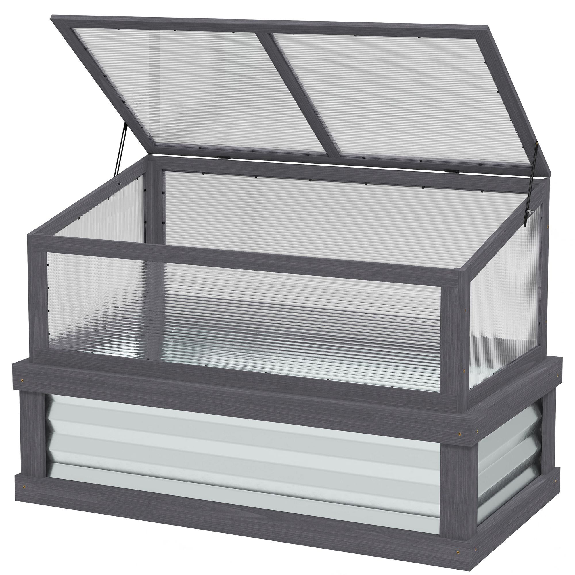 Raised Garden Flower Bed Kit with Lean-to Greenhouse