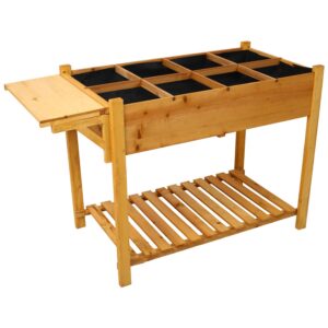 8 Pockets Horticulture Raised Garden Bed - Wood