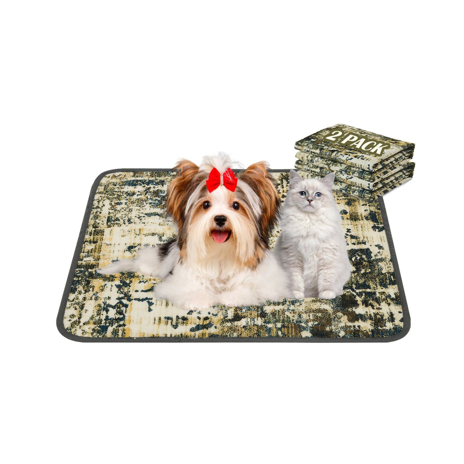 Washable Pee Pads for Dogs, 2 Pack, 36"x41"