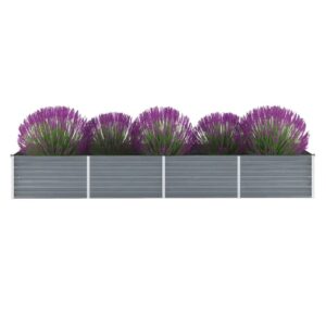 Raised Bed Grey Galvanized steel 126.0 x 31.5 x 17.7 in