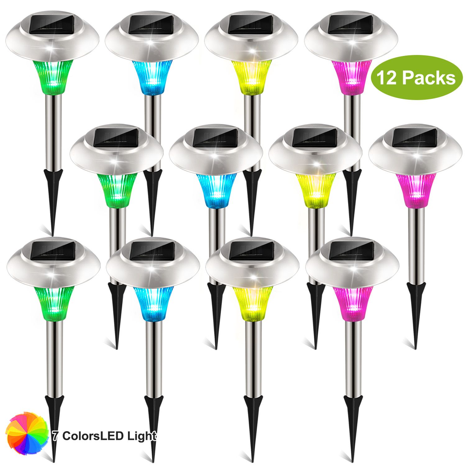 12Packs Solar Garden Lights