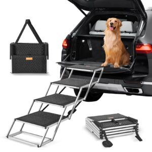 Dog Stair for Cars, Wide 4-step Dog Car Steps