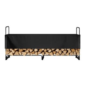 Firewood Rack with Waterproof Cover, 101 x 14 x 46 in, 1/2 Cord Log Holder, Half-Covered