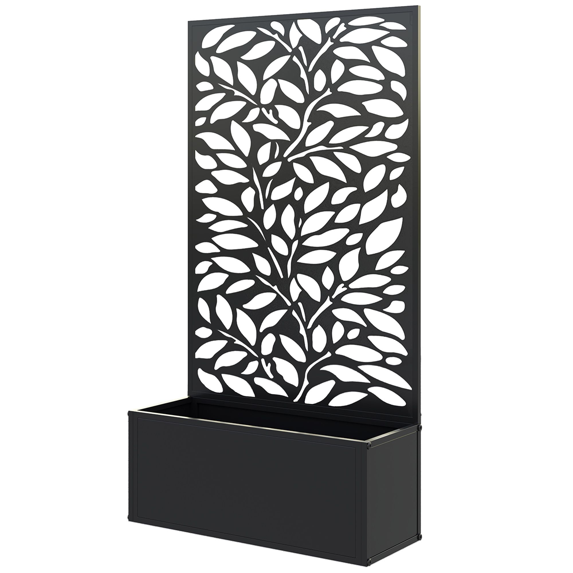 Metal Garden Bed with Trellis for Climbing Plants, Freestanding or Wall Mounted Flower Bed