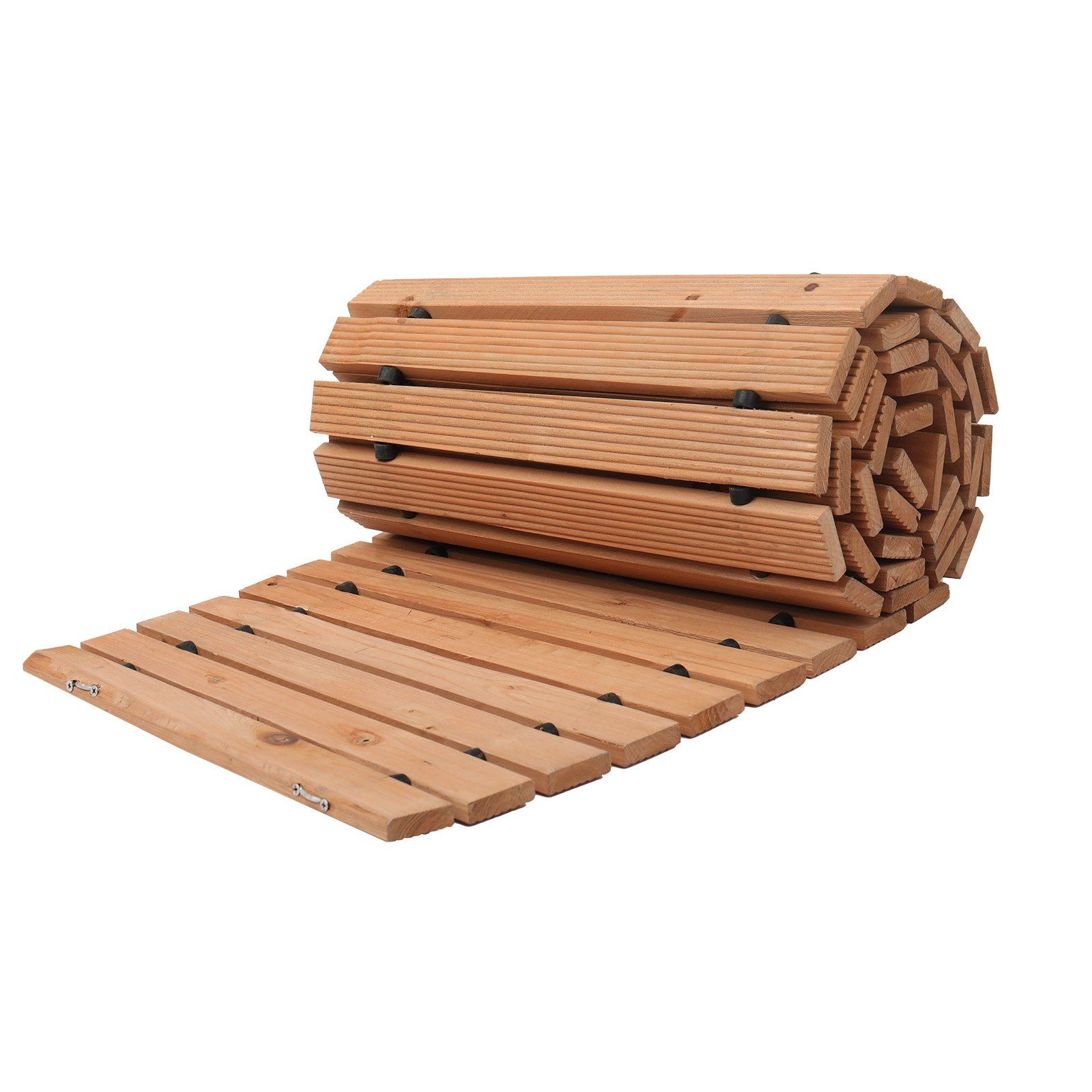 Wooden Garden Pathway, 8 ft x 17 in, Non-Slip Curved Garden Walkway