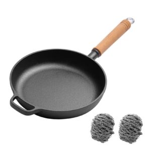 9.8" Cast Iron Frying Pan, Non-stick Pan, Uncoated Pancake Skillet