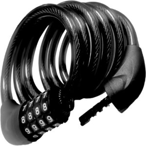 Bike Cable Lock, 4 Digit Combination, 6FT Long Heavy Duty Anti Theft
