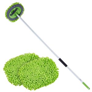 Car Wash Brush, 62-Inch Extendable Car Washing Brush with Long Handle, Soft Chenille Fiber