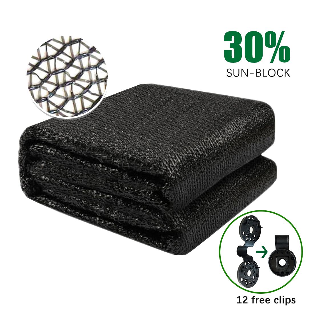 10ft x 20ft Black shade net fabric provides efficient shading