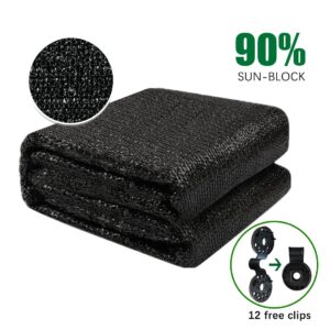 8ft*12ft Black shade net fabric provides efficient shading