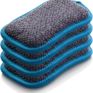 Microfiber Sponge for Cleaning Dishes & Sink, Non Scratch (4 Pack)