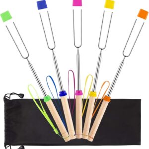 Marshmallow Smores Roasting Sticks (5 pcs), Telescoping, 32"