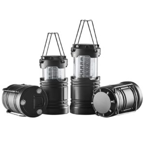 LED Camping Lanterns, 4 Pack, Magnetic Base, Battery Powered Lights, Lightweight Hanging