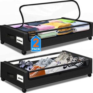 Under Bed Storage with Wheels, 2 Pack
