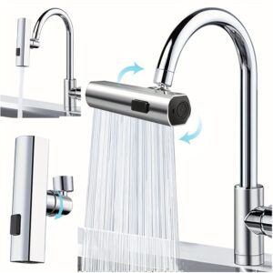 3 in 1 Large-Scale 360 degree Waterfall Kitchen Faucet, Chrome