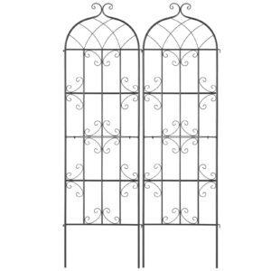 Garden Trellis for Climbing Plants, 71 x 20 in, 2 Packs Rustproof Metal Garden Flower Trellis, Outdoor Climbing Rose Trellis Cucumbers Support, Decorative Clematis Trellis for Courtyards Lawns