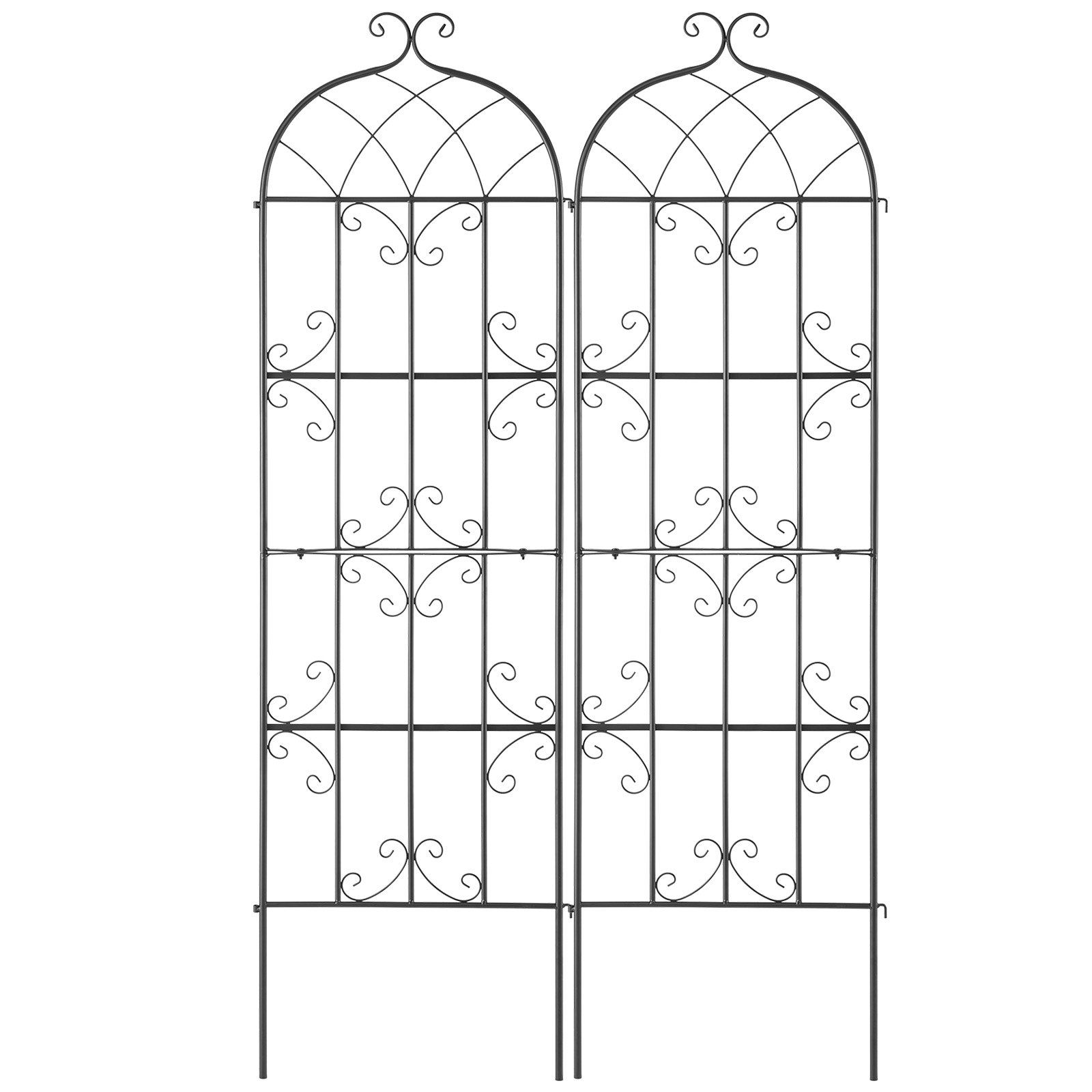 Garden Trellis for Climbing Plants, 71 x 20 in, 2 Packs Rustproof Metal Garden Flower Trellis, Outdoor Climbing Rose Trellis Cucumbers Support, Decorative Clematis Trellis for Courtyards Lawns