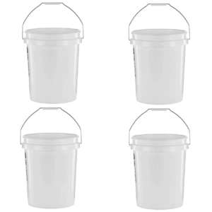 5 Gallon Round Utility Bucket, Comfort Handle, Plastic, White, PN0149, 1 Each