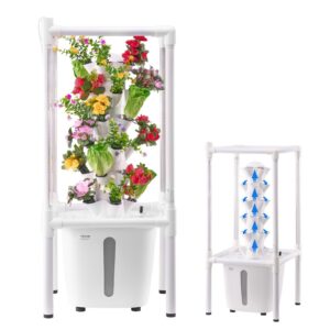 Hydroponic Growing System with Grow Light, 30 Pods Vertical 6 Tiers Hydroponic Tower, Home Hydronic Garden with Water Pump, Plants Germination Kit for Indoor Herbs, Fruits and Vegetables