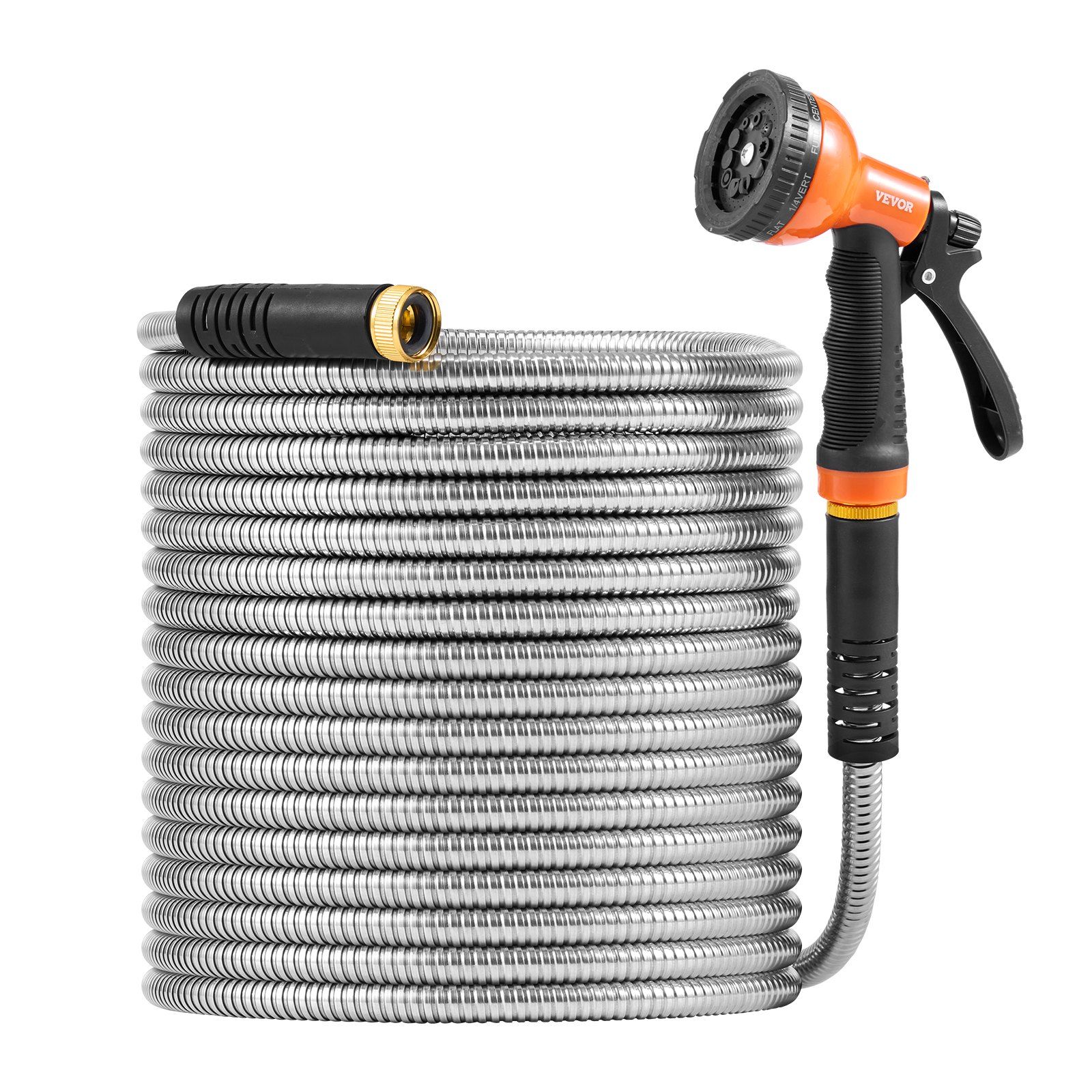Metal Garden Hose 75 ft, Rust Proof Stainless Steel Water Hose,