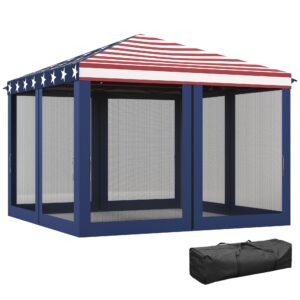 Patriotic Pop-Up: 10x10' American Flag Canopy with Mesh Sidewalls