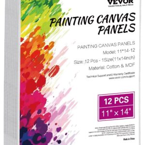 Canvas Boards for Painting, 11 x 14 Inch White Canvases for Painting, 12 Pack Painting Canvas Panels for Sketching, Acrylic and Oil Painting, Watercolor, Paint Canvas for Kids and Professionals
