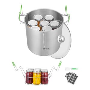 21 QT Canning Pot with Rack and Lid, Stainless Steel