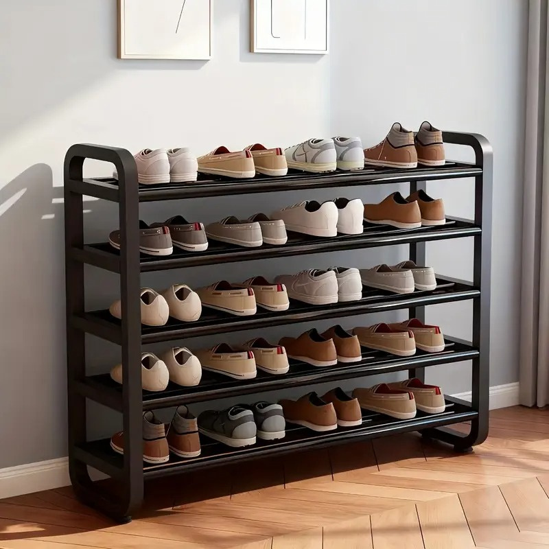 5-Tier Metal and Plastic Shoe Rack Organizer