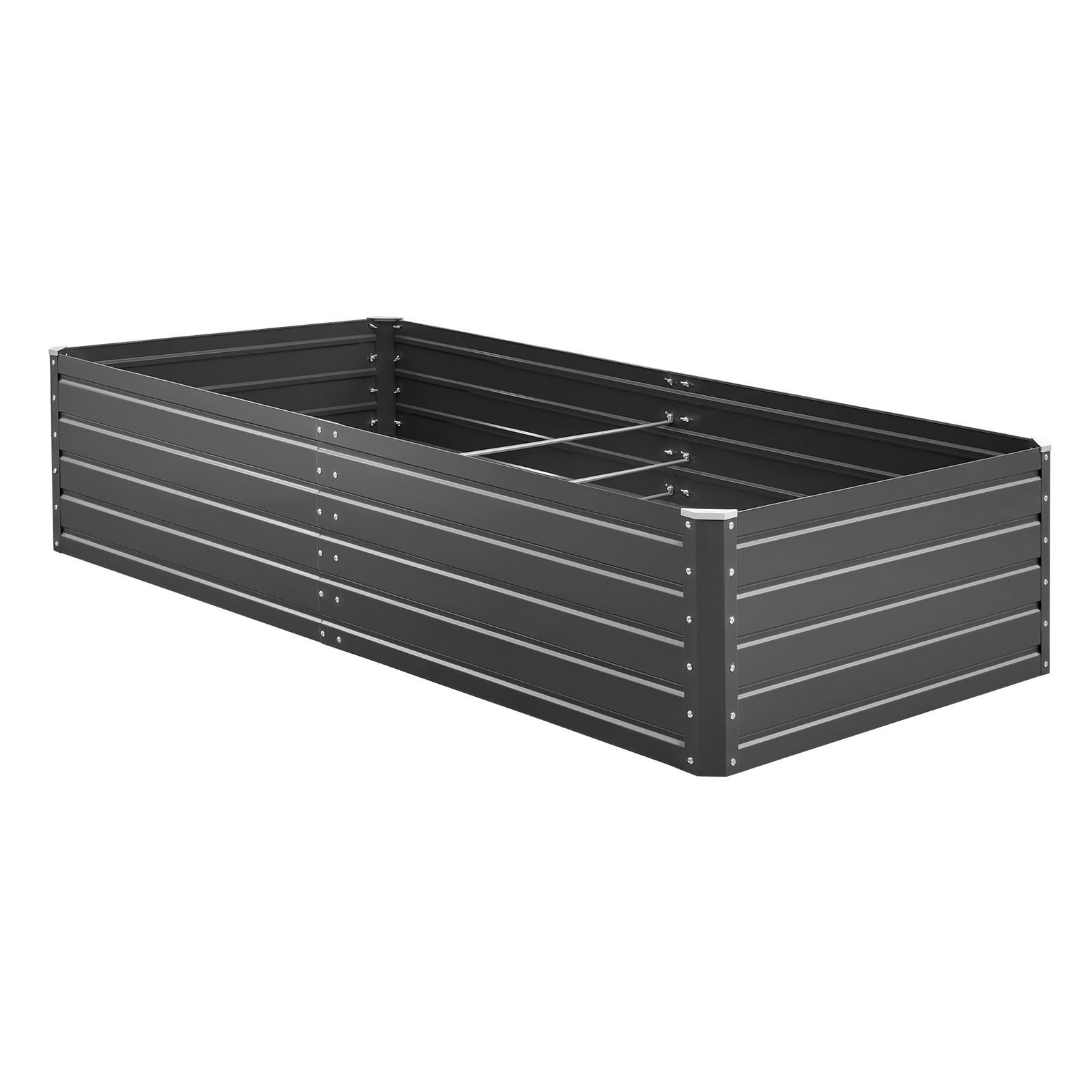 Metal Raised Garden Bed, 6.7 x 3 x 1.5 ft Outdoor Galvalume Planter Garden Box, Open Bottom Design, Large Planter Raised Bed for Growing Vegetables, Flowers, Herbs, and Succulents, Gray