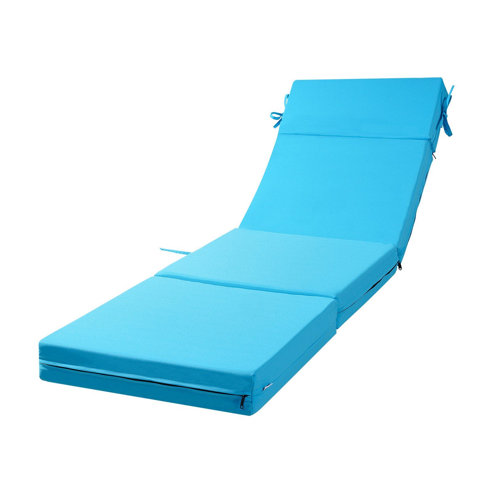 Chaise Lounge Cushion, 72 x 21 x 4 in, Set of 2 Outdoor Lounge Chair Cushions, Waterproof & Fade-Resistant, Teal Color