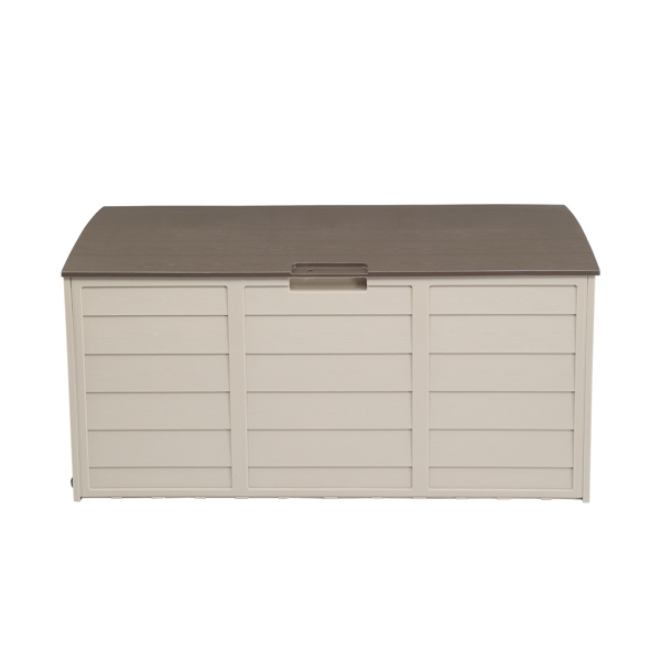 75gal 260L Outdoor Garden Plastic Storage Deck Box Lockable Seat