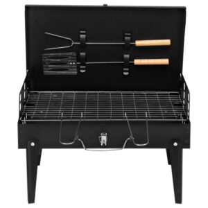 Portable Square Charcoal Grill Black 1'5" x 10" x 2.75"