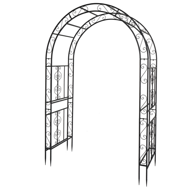 4'4" x 1'11" x 7' Double Layer Iron Art Arc Top Iron Arch Black