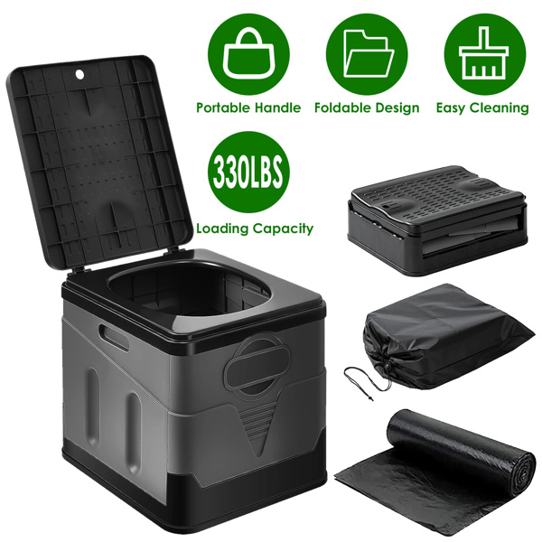Portable Toilet with Carry Bag Foldable Emergency Toilet with Lid