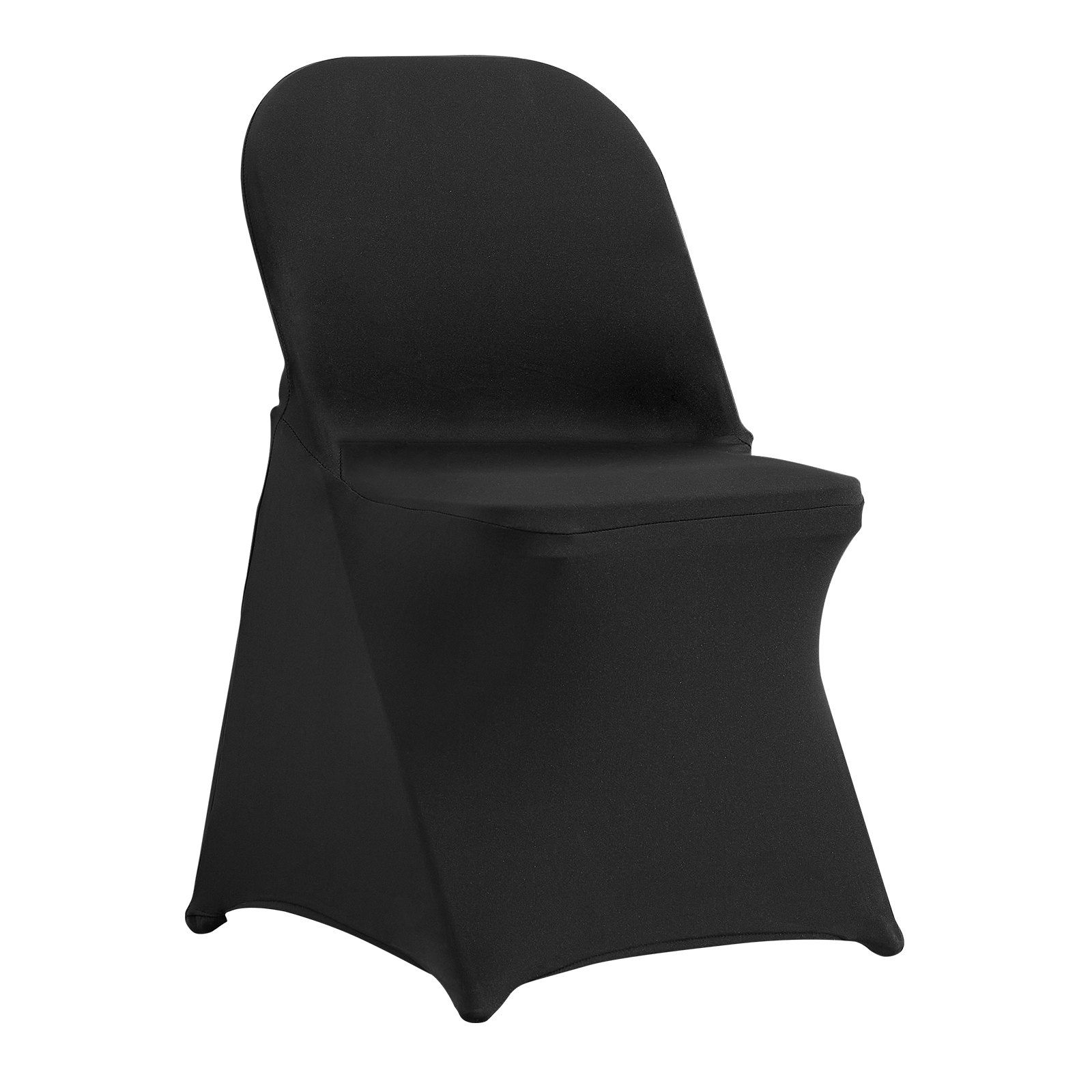 Stretch Spandex Folding Chair Covers, Universal Fitted Chair Cover, Removable Washable Protective Slipcovers(100PCS Black)