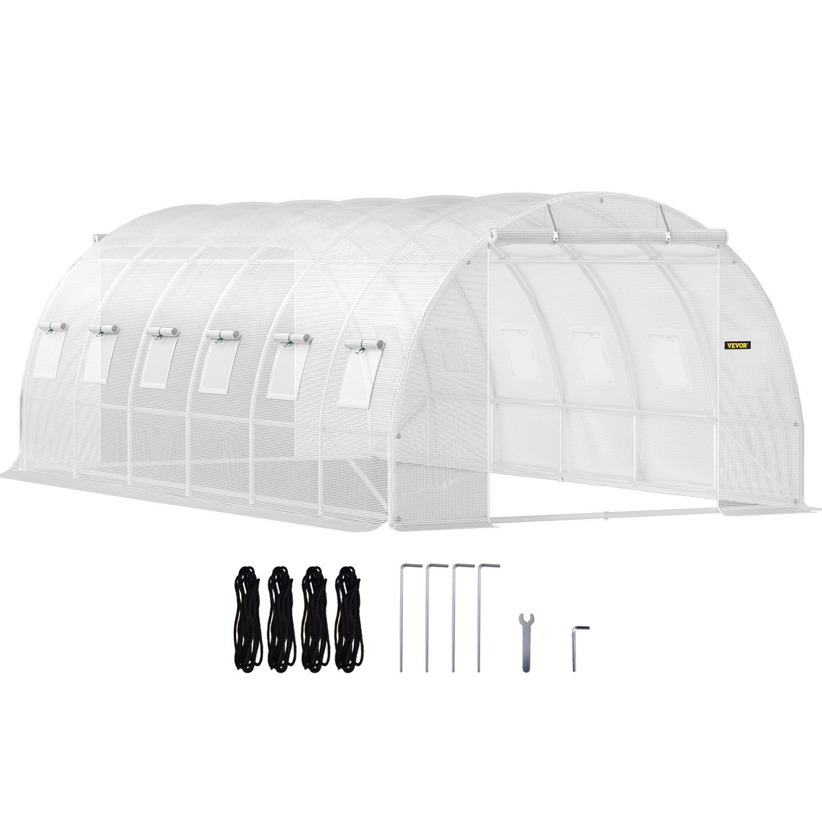 20 x 10 x 7 ft Walk-in Tunnel Greenhouse, Portable Plant Hot House White