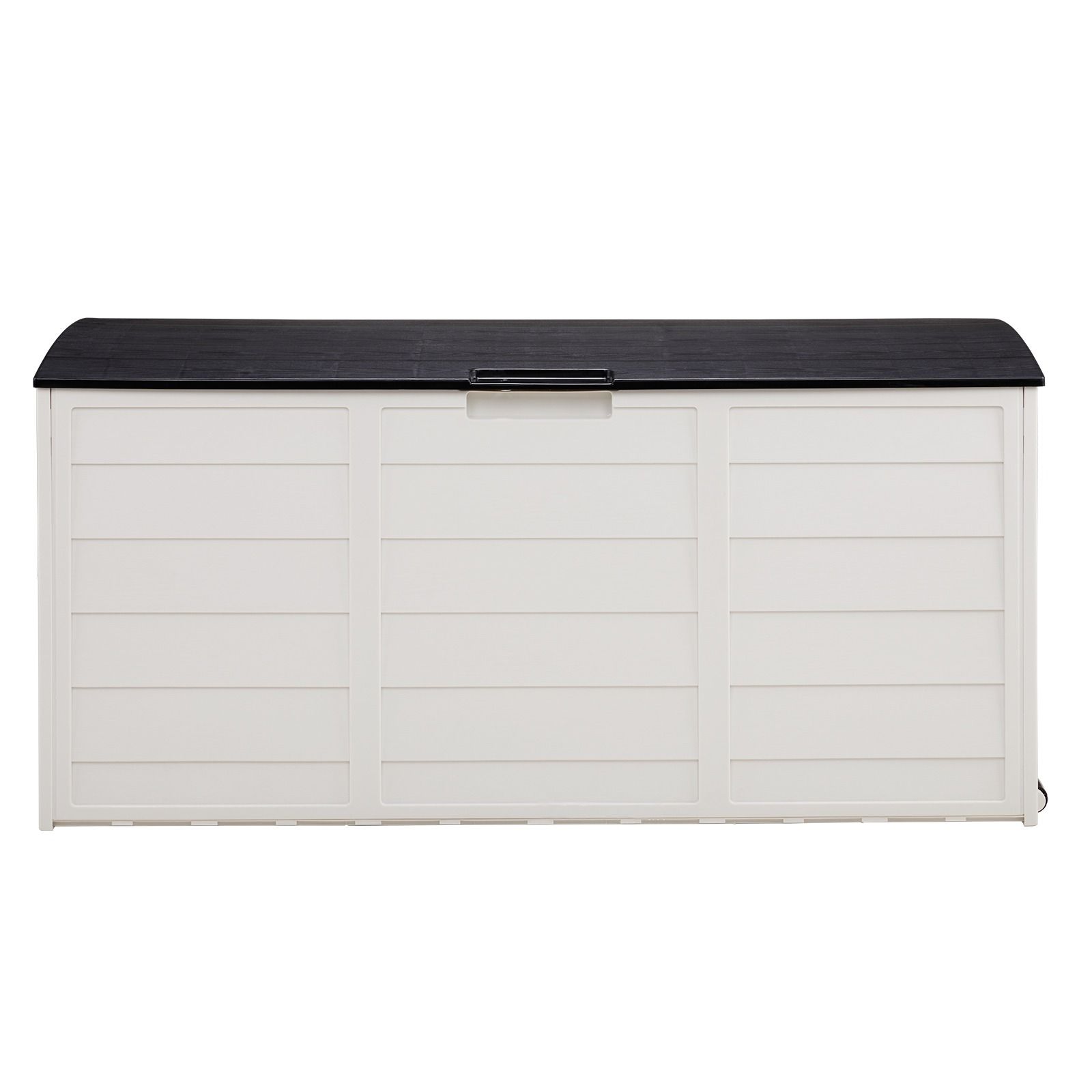 75 Gallon Weather-Resistant Outdoor Storage Deck Box, 130LB Capacity Gray Plastic Patio Organizer with Lockable Lid and Easy-Lift Hinges for Garden, Poolside, Backyard