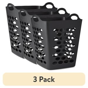 Flex Square Laundry Hamper, Black (3 pack)