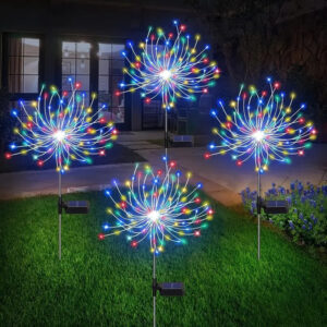 120 LED Solar Fireworks Lights, Starburst Fairy Lights with 8 Lighting Modes, IP4X, Solar Powered