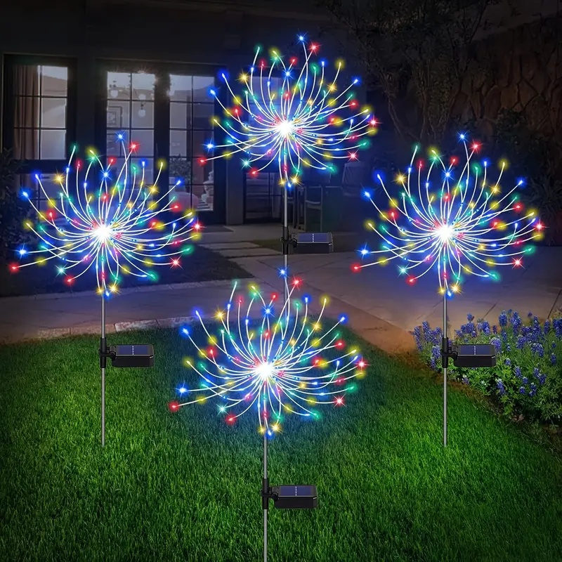 120 LED Solar Fireworks Lights, Starburst Fairy Lights with 8 Lighting Modes, IP4X, Solar Powered