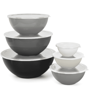 Bowls with Lids Set, 12 Piece Plastic Mixing Bowls Set,