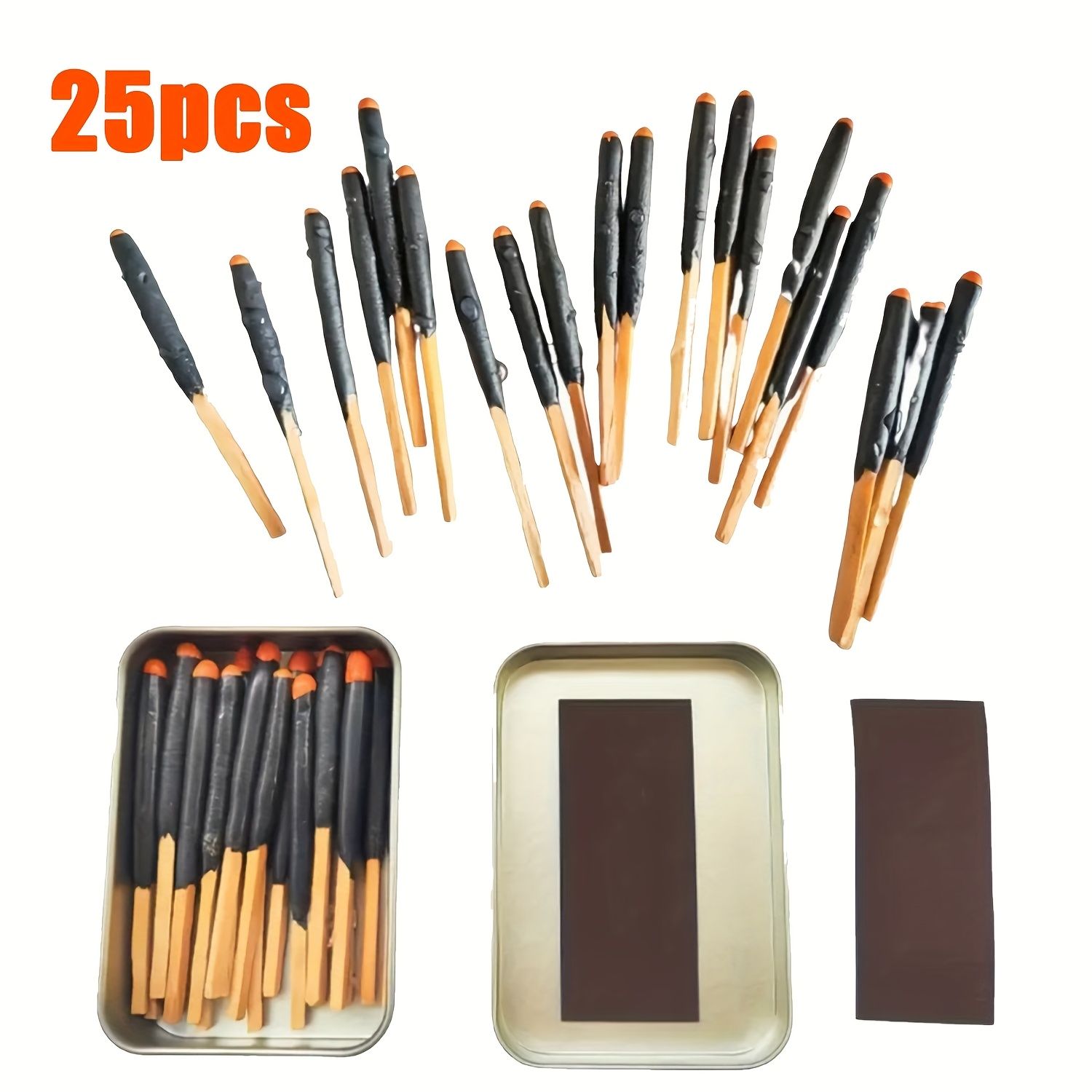 Waterproof Matches For Camping Hiking Bushcraft Fishing Hunting Outdoor Survival Waterproof Windproof Relight Submersible Matches Wax Infused Natural Cord For Camping