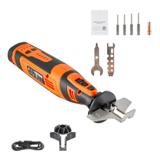 Rechargeable Handheld Chainsaw Sharpening Tool with 4 Sharpening Heads & Angle Guide Attachment