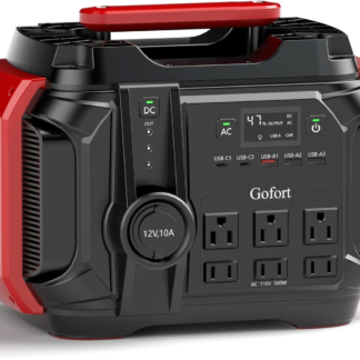 GOFORT Portable Power Station 540Wh/500W(Peak 1000W) 6 x AC 110V Outlets PD 60W Portable Solar Generator CPAP Battery Power Outage Supplies Emergency Backup Power for Outdoor RV/Van Camping Fishing
