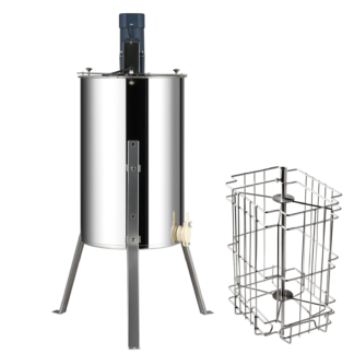 Electric Honey Extractor, 2/4 Frames Honey Spinner Extractor, Stainless Steel Beekeeping Extraction, Apiary Centrifuge Equipment with Height Adjustable Stand, Honeycomb Drum Spinner with Lid