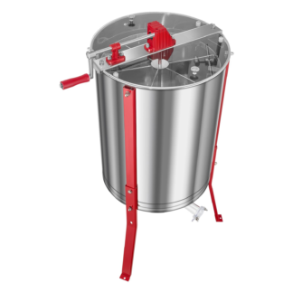 Honey Extractor, 6 Frame Manual Honey Spinner with Transparent Lid, Stainless Steel Honeycomb Drum Spinner with Height Adjustable Stand, Honeycomb Extraction Centrifuge Equipment for Beekeeping